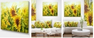 Design Art Designart Bright Yellow Sunny Sunflowers Floral Painting Canvas - 40" X 30"